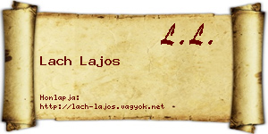 Lach Lajos névjegykártya